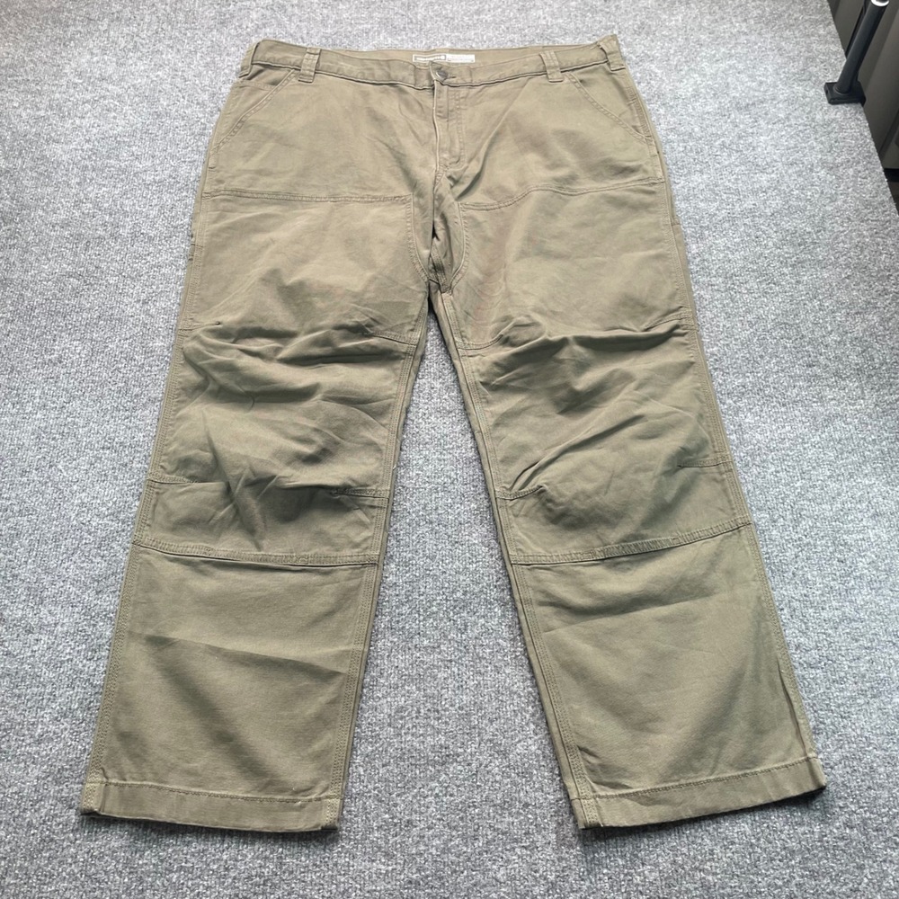 Carhartt Work Pants Mens 42x30 Brown Rugged Flex Double Front BN2802-M